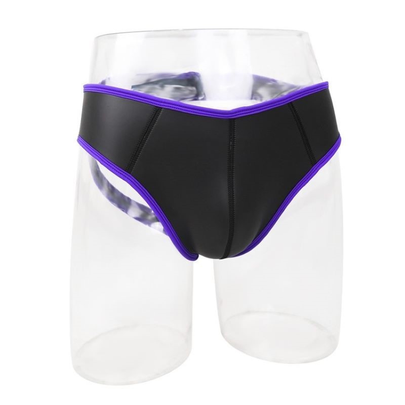 Erkekler için Seksi PU Deri Üç - Pouch Boxer Pouch incelemesi ve fiyatı